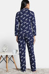 Zivame 2 Mile Fashion Knit Cotton Pyjama Set - Medieval Blue — thumbnail 4